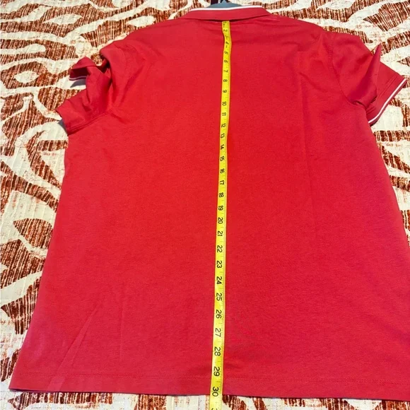 Michael Kors Red Polo Shirt with White Trim - Picture 5 of 7